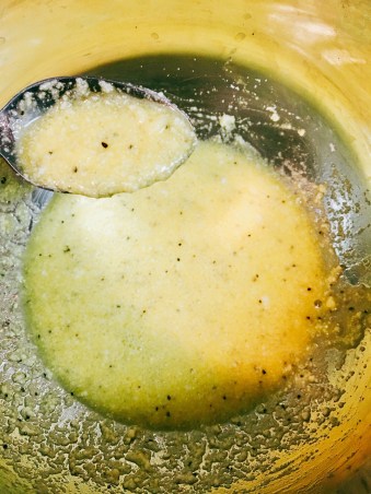 Combined Parmesean cheese, eggs, and spices